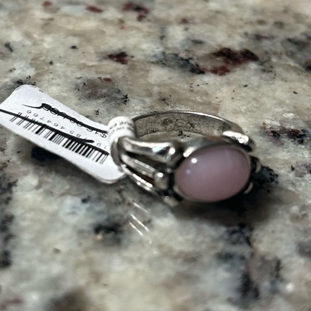 NWT Free People Silver Ring with Pink Stone size 7
